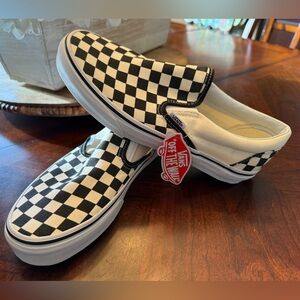 Vans Slip-On Checkerboard Sneakers - Black & White